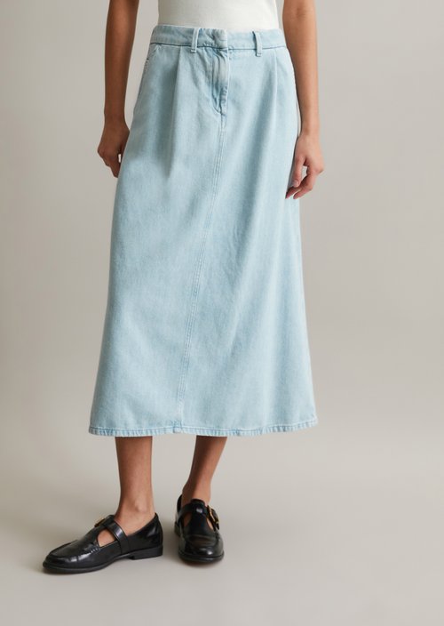 A-shape denim skirt — Light Blue