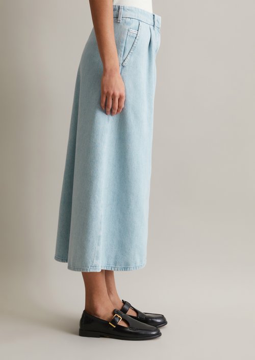 A-shape denim skirt — Light Blue