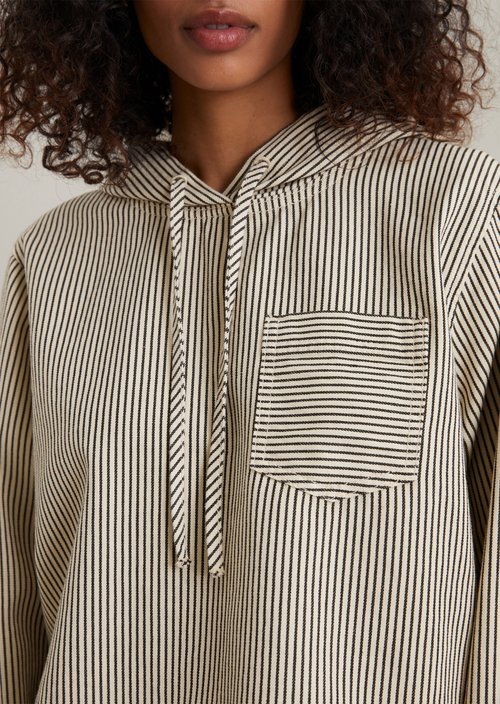 Crop hooded overshirt relaxed — Offwhite