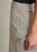 Maxi skirt regular made from striped organic cotton - white
