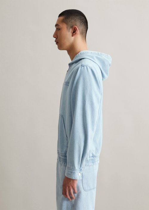Regular hooded denim jacket — Light Blue