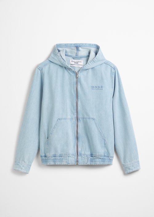 Regular hooded denim jacket — Light Blue