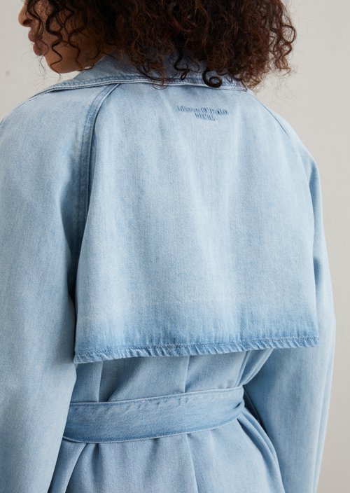 Relaxed denim trench coat — Light Blue