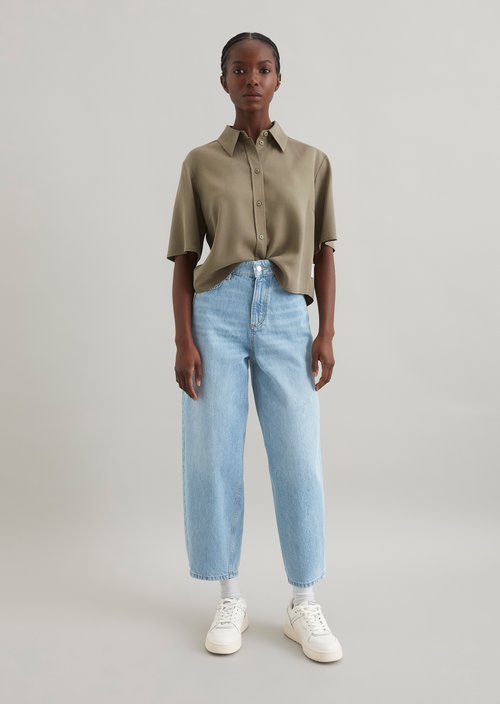 Crop blouse relaxed — Dusky Green