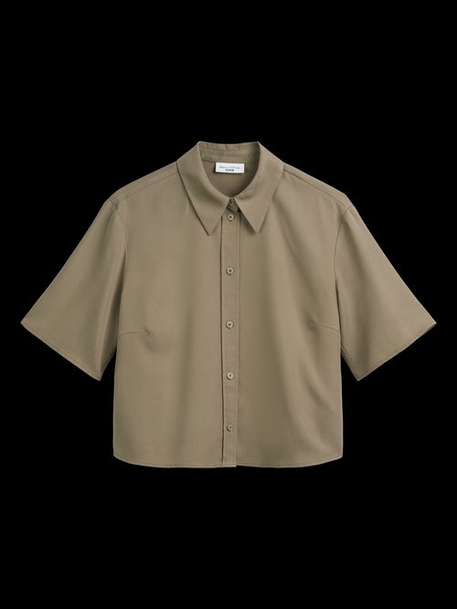 Crop blouse relaxed — Dusky Green