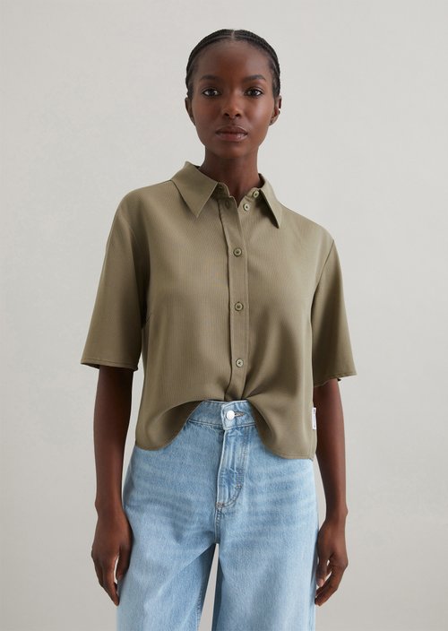 Crop blouse relaxed — Dusky Green
