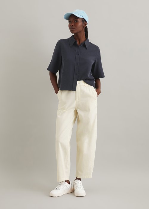 Crop blouse relaxed — Blue Depths