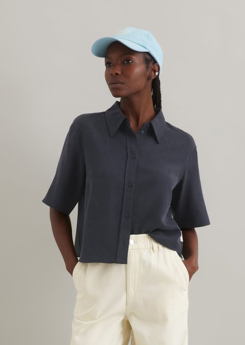 Crop blouse relaxed — Blue Depths