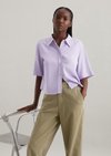 Marc O'Polo Gewasblouse relaxed, Dames, paars, L, 100% Lyocell