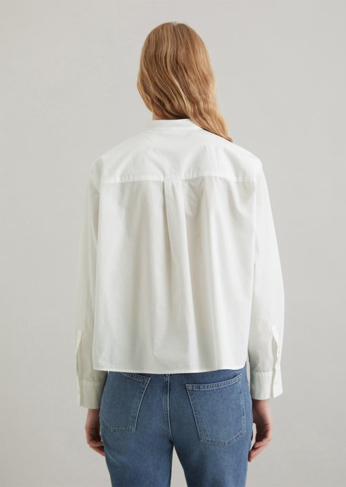 Crop blouse relaxed — Silky White