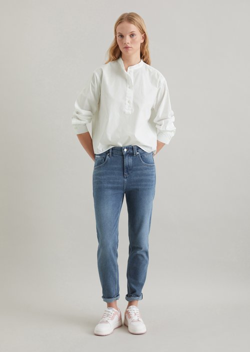 Crop blouse relaxed — Silky White