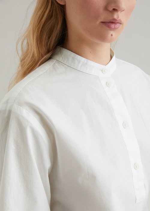 Crop blouse relaxed — Silky White