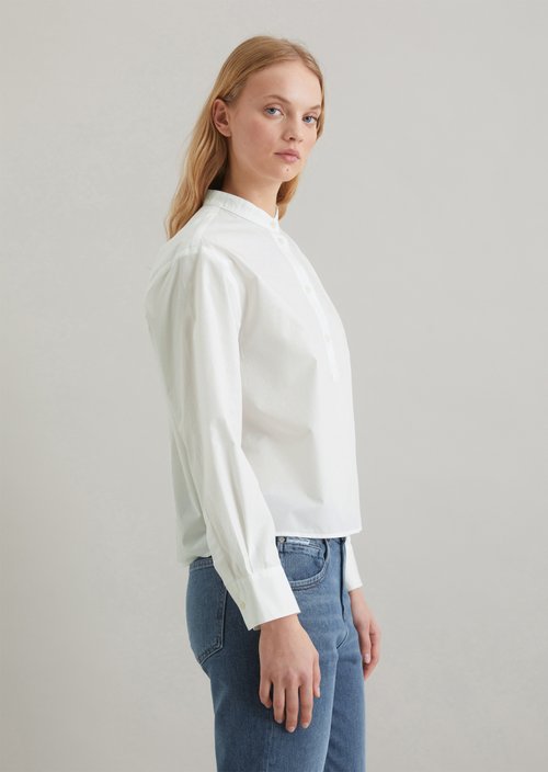 Crop blouse relaxed — Silky White