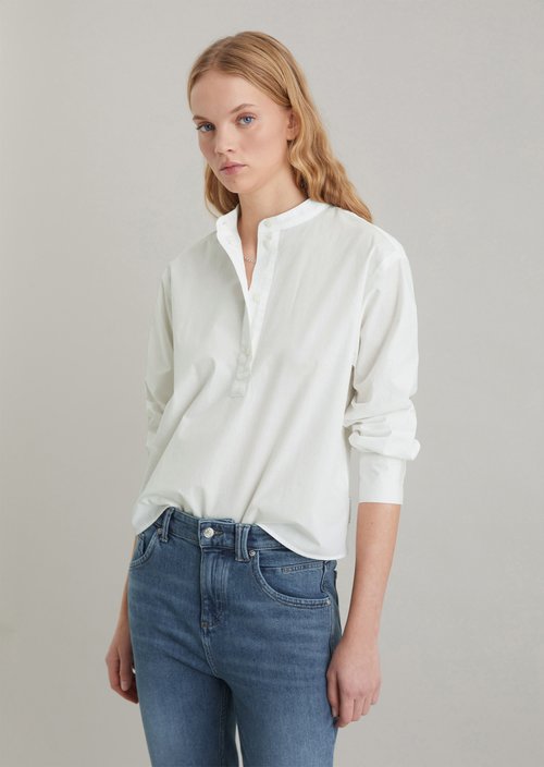 Crop blouse relaxed — Silky White