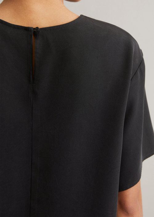 Crop blouse shirt relaxed — Black
