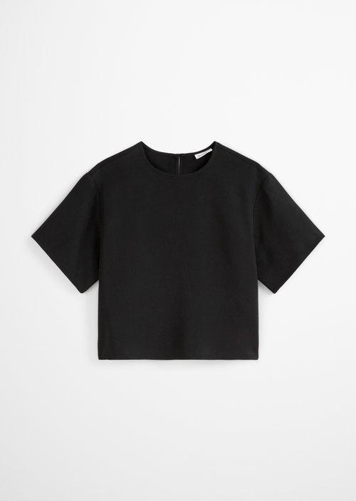 Crop blouse shirt relaxed — Black
