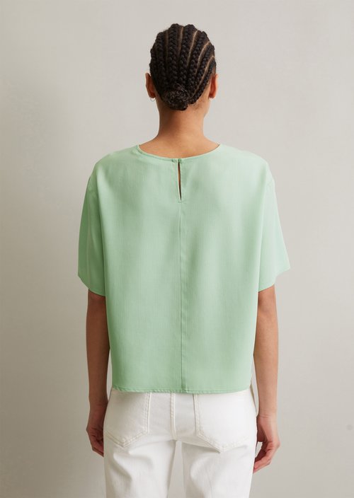 Crop blouse shirt relaxed — Mint Mist