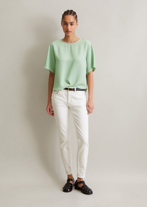 Crop blouse shirt relaxed — Mint Mist