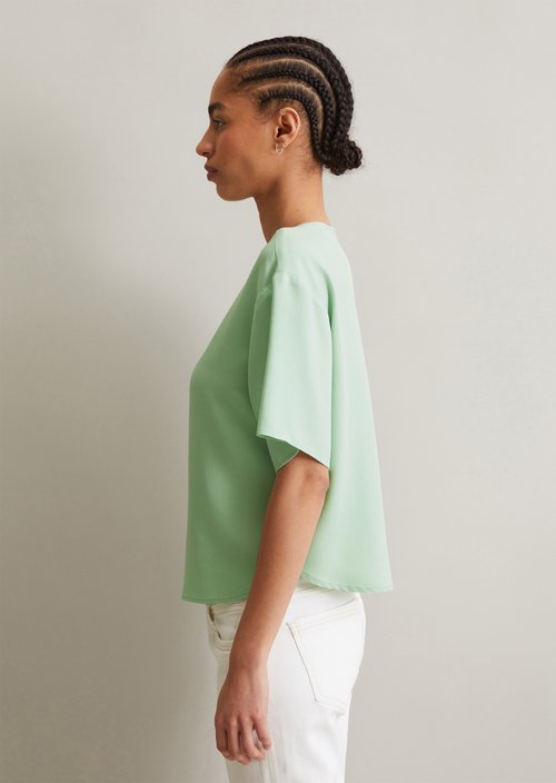 Crop blouse shirt relaxed — Mint Mist