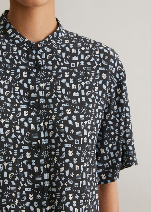 Crop blouse relaxed — Dark Grey