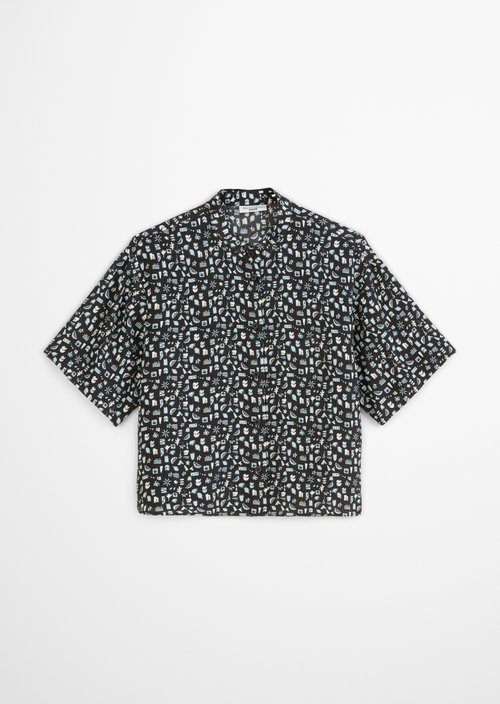 Crop blouse relaxed — Dark Grey
