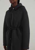 Scuba parka relaxed with recycled polyester - black | Coats