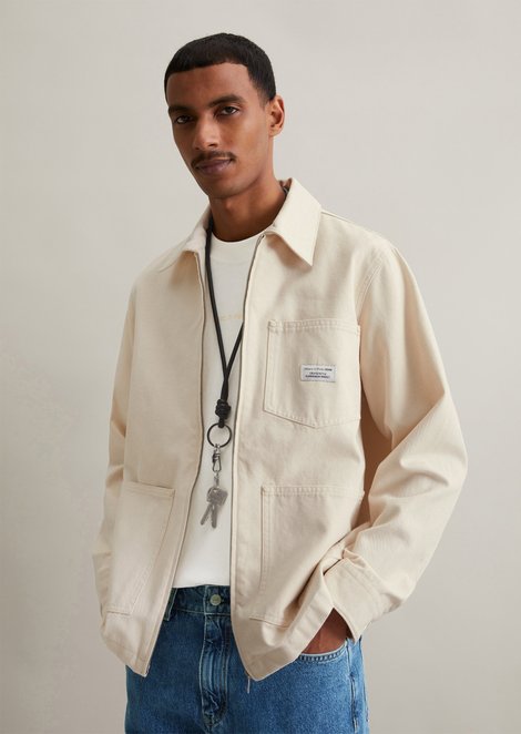 Marc O'Polo Werkjas relaxed, Heren, wit, Xl, 100% Katoen