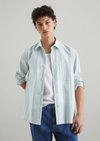 Marc O'Polo Relaxed overhemd, Heren, blauw, Xxl, 100% Katoen