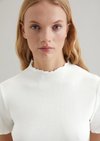 Marc O'Polo Geribd T-shirt slim, Dames, wit, M, 96% Katoen, 4% Elasthaan