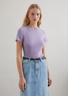 Marc O'Polo T-shirt slim, Dames, paars, Xxl, 50% Katoen, 47% Modal, 3% Elasthaan