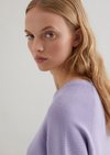 Marc O'Polo DfC Kurzarm-Strickpullover loose, Damen, lila, Gr. l, 100% Baumwolle