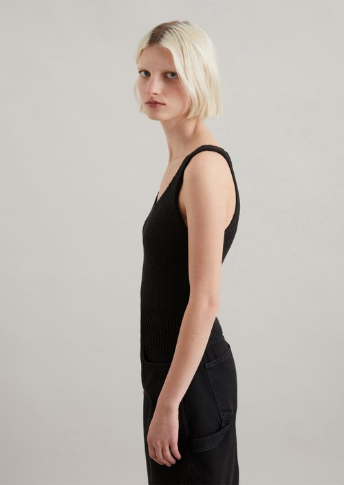 Knitted top loose — Black