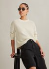 Marc O'Polo Strickpullover loose, Damen, weiss, Gr. xl, 100% Baumwolle
