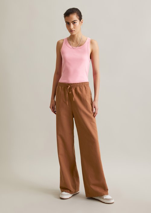 Ribbed tank top slim — Soft Pink