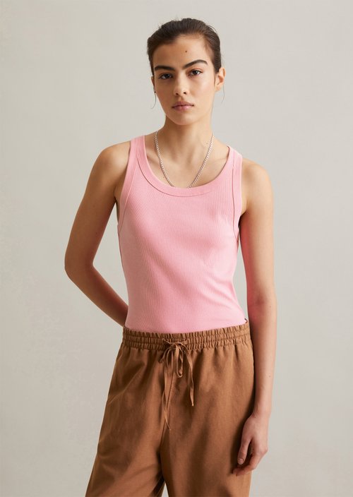 Ribbed tank top slim — Soft Pink