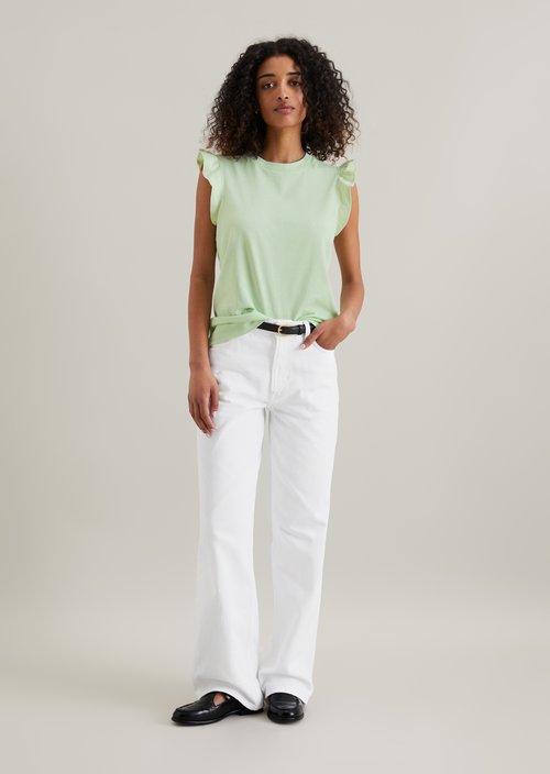 Regular flounce T-shirt — Mint Mist