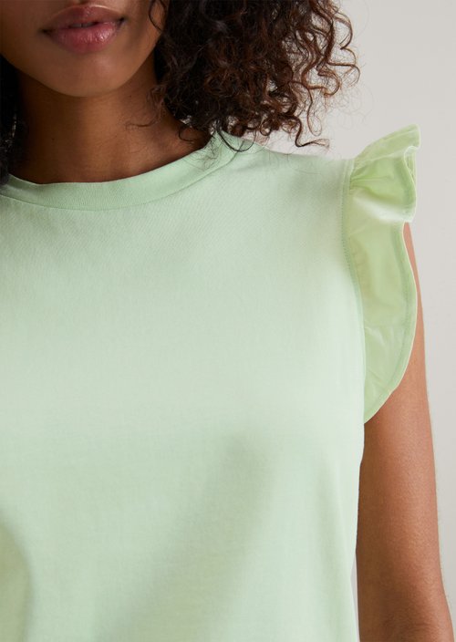 Regular flounce T-shirt — Mint Mist