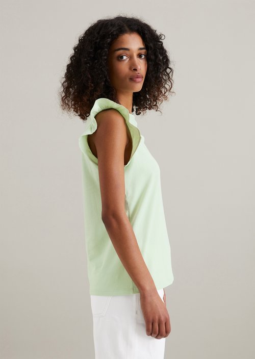 Regular flounce T-shirt — Mint Mist