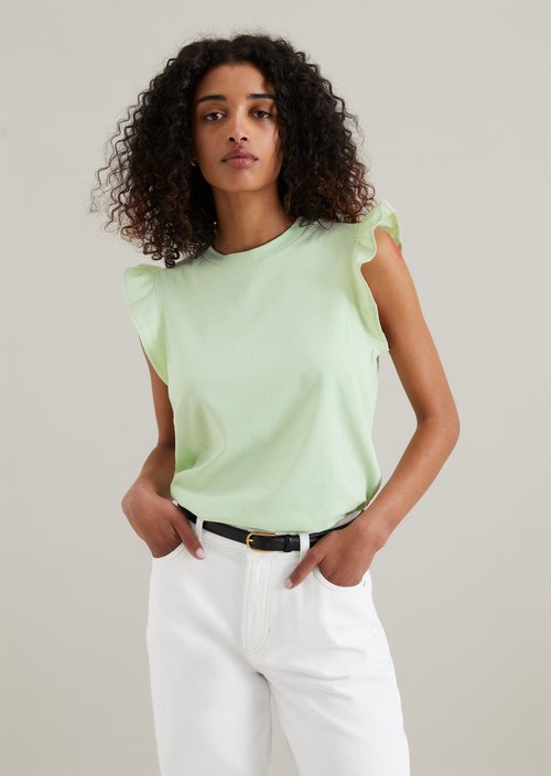 Regular flounce T-shirt — Mint Mist