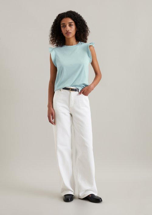 Regular flounce T-shirt — Blue Fog