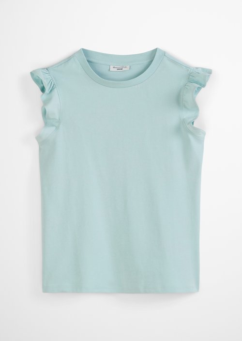 Regular flounce T-shirt — Blue Fog