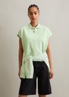 Marc O'Polo Ärmelloses Poloshirt wide, Damen, grün, Gr. xxs, 100% Baumwolle