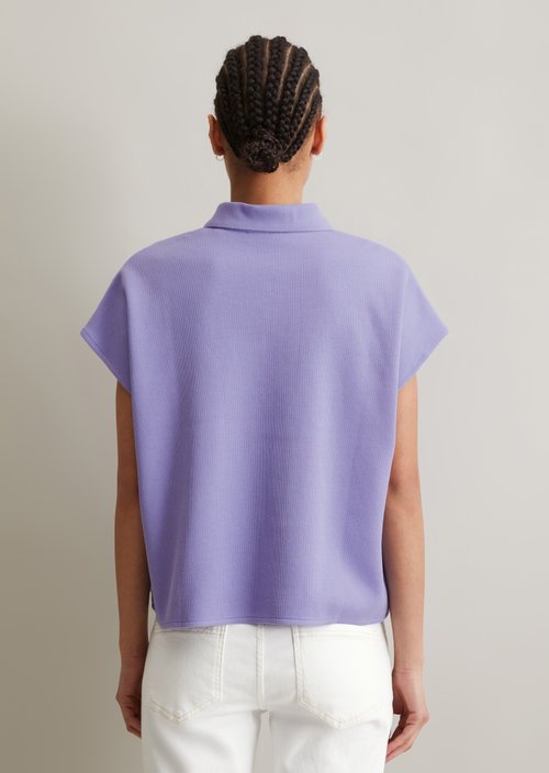 Sleeveless polo shirt wide — Soft Hibiscus