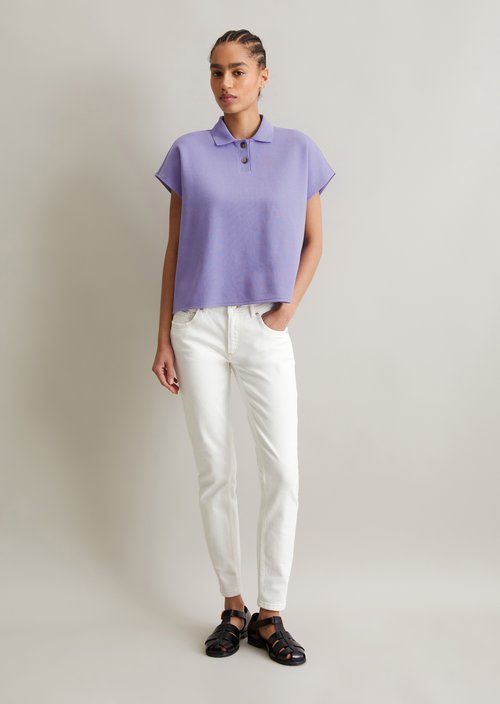 Sleeveless polo shirt wide — Soft Hibiscus