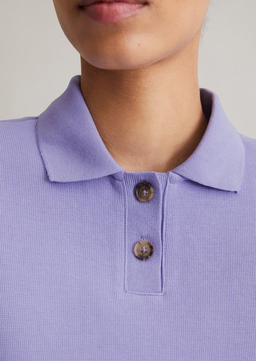 Sleeveless polo shirt wide — Soft Hibiscus