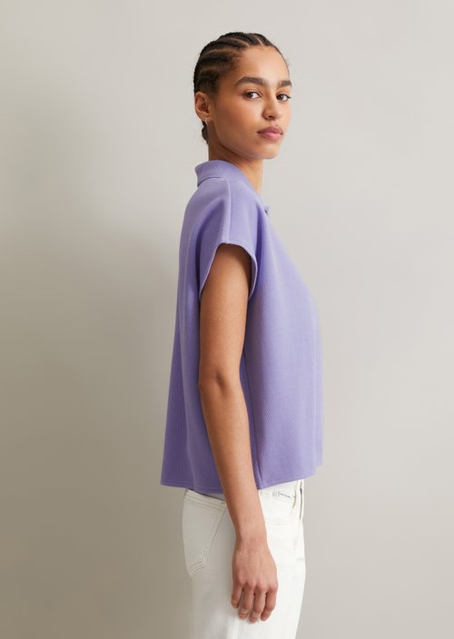 Sleeveless polo shirt wide — Soft Hibiscus