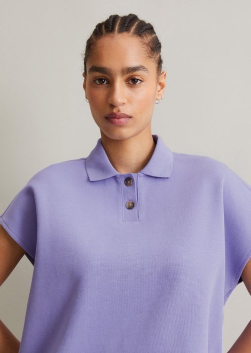 Sleeveless polo shirt wide — Soft Hibiscus