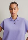Marc O'Polo Ärmelloses Poloshirt wide, Damen, lila, Gr. m, 100% Baumwolle