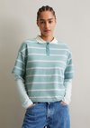 Marc O'Polo Poloshirt breed, Dames, blauw, Xl, 100% Katoen