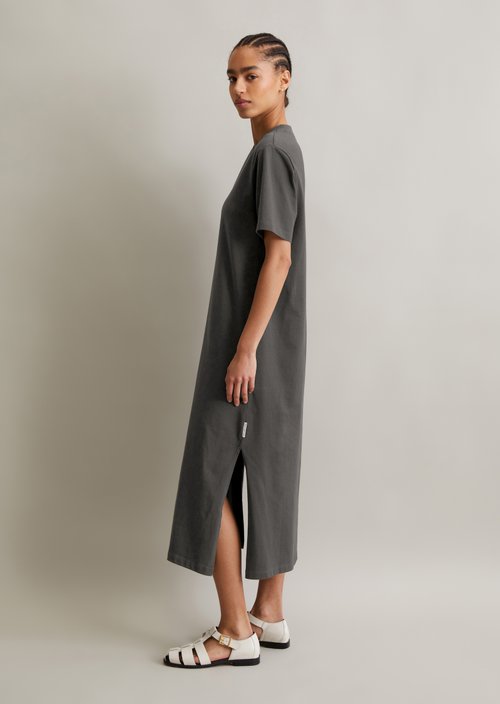 Relaxed T-shirt dress — Charcoal